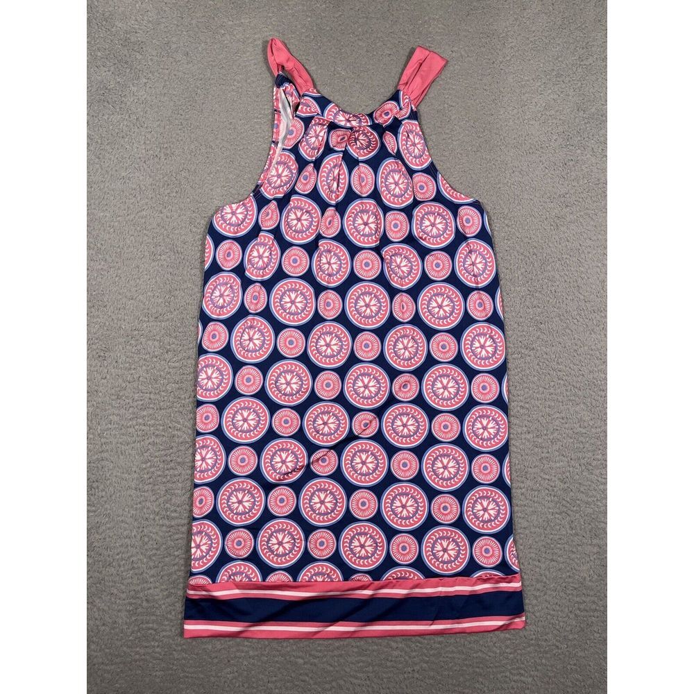 Mud Pie Womens Dress‎ Small S (4-6) Blue Pink Sleeveless Halter Beach Stretchy